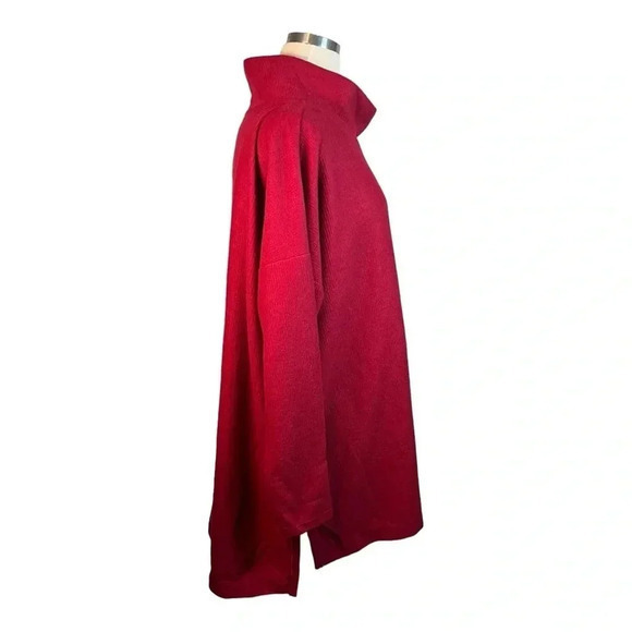 ANTHROPOLOGIE LONG‎ MOCK NECK SWEATER SUPER SOFT RIBBED RED WOMEN SIZE XL - Picture 6 of 11